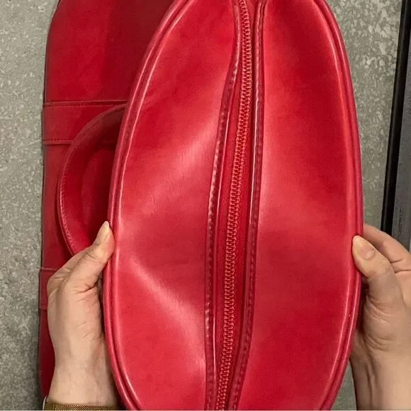 VTG,Talon Travel Elegant Red Leather Satchel Unisex Bag